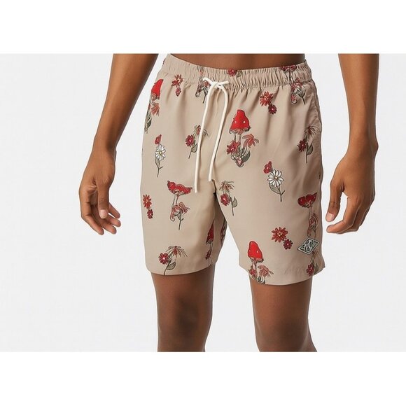 Pacsun Men’s Recycled Shrooms Mushrooms 17" Swim Trunks M - Picture 1 of 9